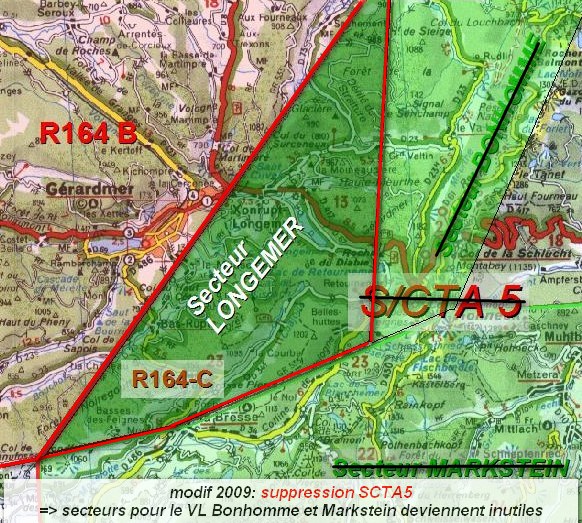 Carte R164-C Vosges pour le parapente et delta