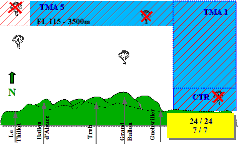 Paragliding airspace area of Secteur Markstein-Vosges